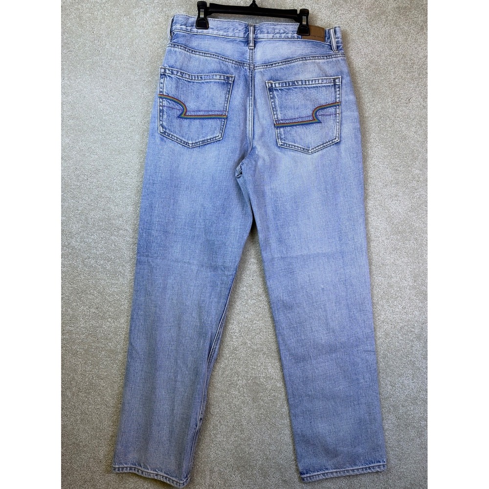 American Eagle 90s Boyfriend Jeans Womens 4 Blue Rainbow Pride Light Wash Denim - Picture 3 of 8